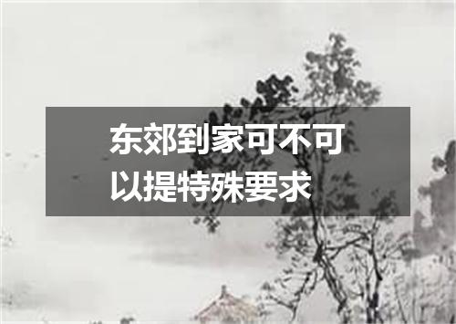 东郊到家可不可以提特殊要求