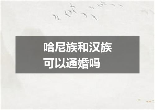 哈尼族和汉族可以通婚吗