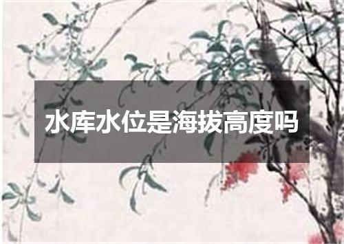 水库水位是海拔高度吗