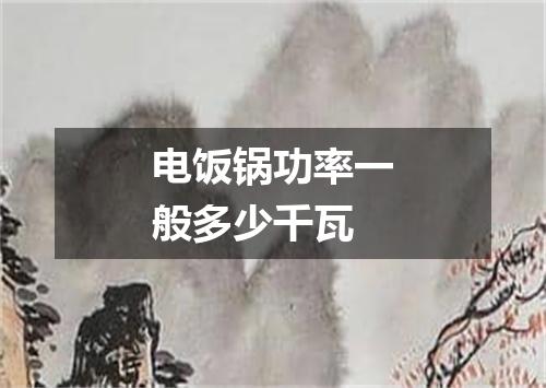 电饭锅功率一般多少千瓦