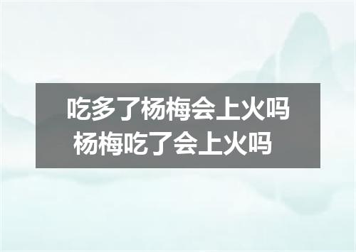 吃多了杨梅会上火吗 杨梅吃了会上火吗