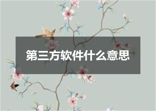 第三方软件什么意思