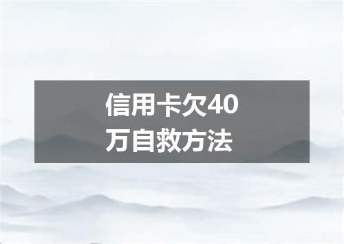 信用卡欠40万自救方法
