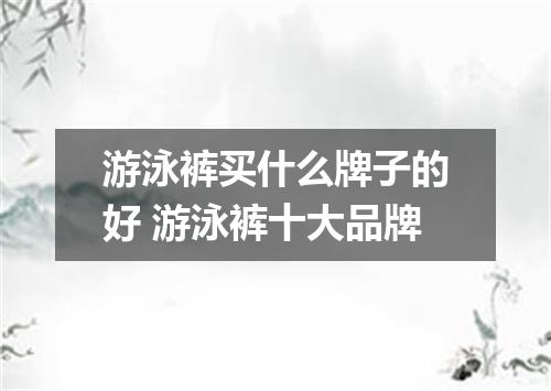 游泳裤买什么牌子的好 游泳裤十大品牌