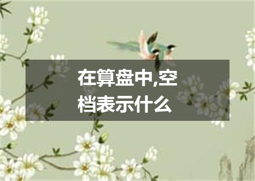 在算盘中,空档表示什么