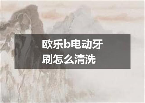 欧乐b电动牙刷怎么清洗