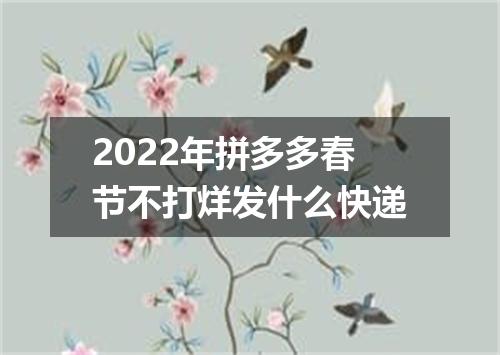 2022年拼多多春节不打烊发什么快递