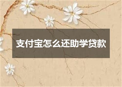 支付宝怎么还助学贷款