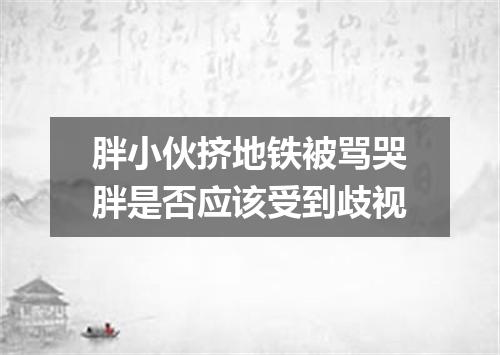 胖小伙挤地铁被骂哭胖是否应该受到歧视