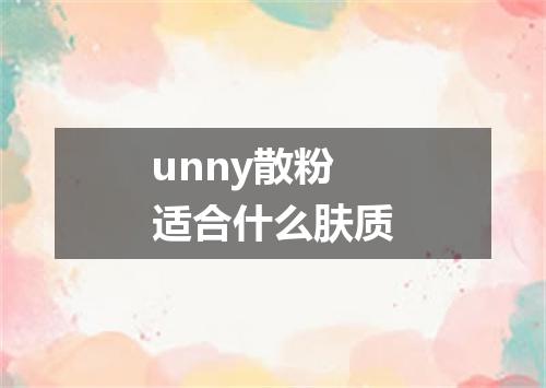 unny散粉适合什么肤质