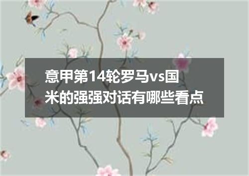 意甲第14轮罗马vs国米的强强对话有哪些看点