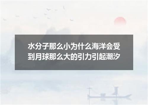 水分子那么小为什么海洋会受到月球那么大的引力引起潮汐