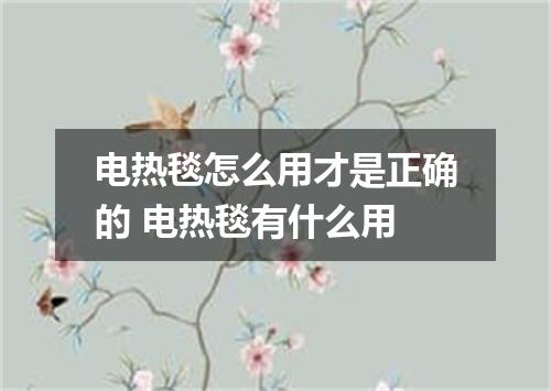 电热毯怎么用才是正确的 电热毯有什么用