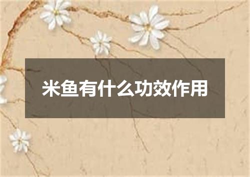 米鱼有什么功效作用