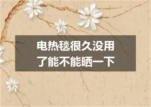 电热毯很久没用了能不能晒一下