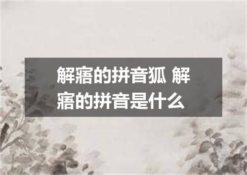 解寤的拼音狐 解寤的拼音是什么