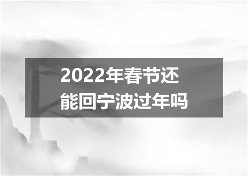 2022年春节还能回宁波过年吗