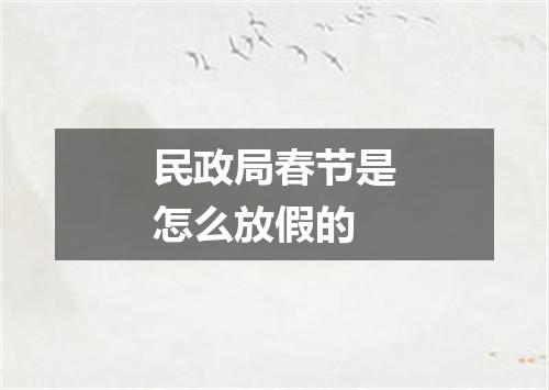 民政局春节是怎么放假的