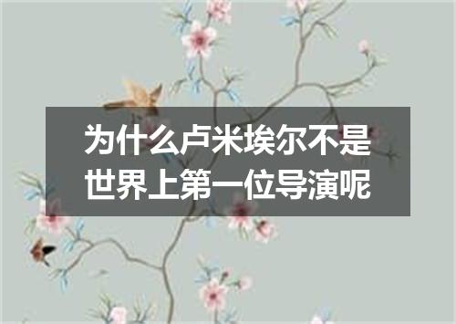 为什么卢米埃尔不是世界上第一位导演呢