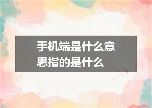 手机端是什么意思指的是什么