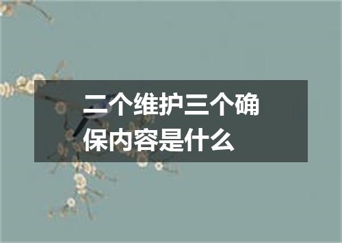 二个维护三个确保内容是什么