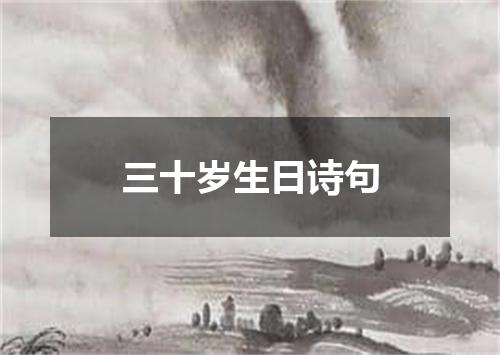 三十岁生日诗句