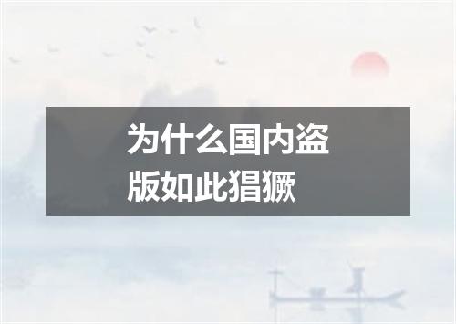 为什么国内盗版如此猖獗