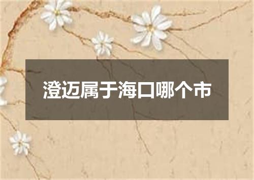 澄迈属于海口哪个市