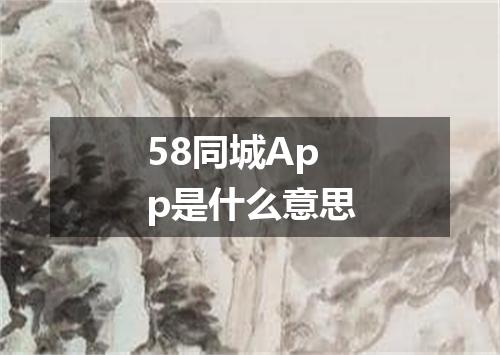 58同城App是什么意思