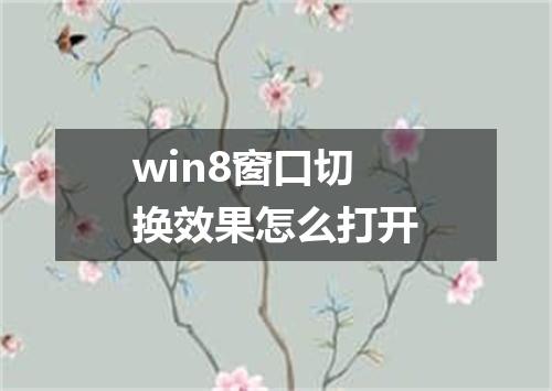 win8窗口切换效果怎么打开