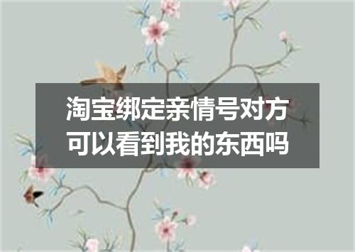 淘宝绑定亲情号对方可以看到我的东西吗