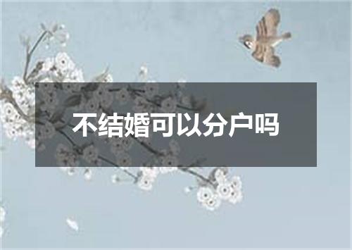 不结婚可以分户吗