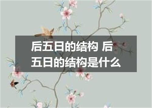 后五日的结构 后五日的结构是什么
