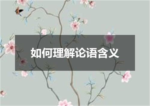 如何理解论语含义
