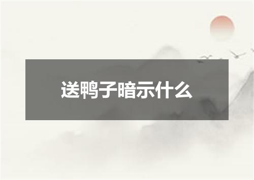 送鸭子暗示什么