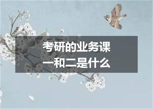 考研的业务课一和二是什么