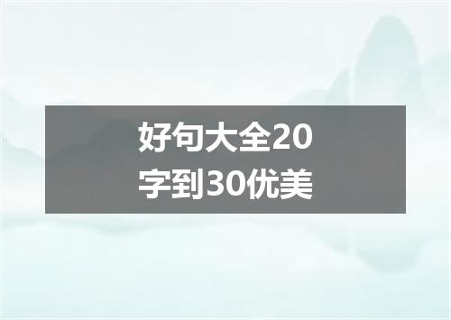 好句大全20字到30优美
