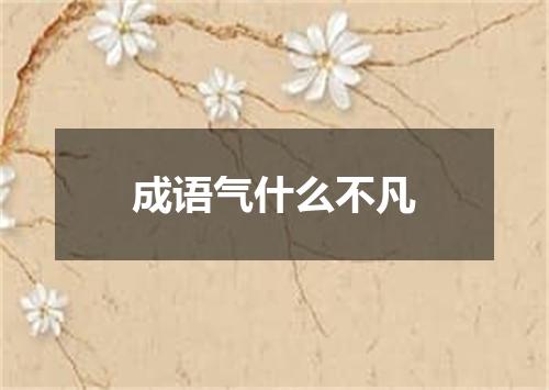 成语气什么不凡