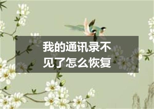 我的通讯录不见了怎么恢复