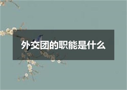 外交团的职能是什么