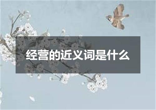 经营的近义词是什么