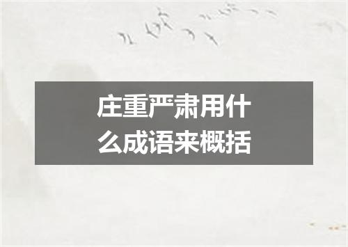 庄重严肃用什么成语来概括