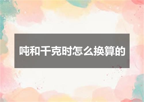 吨和千克时怎么换算的