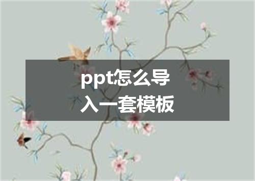 ppt怎么导入一套模板
