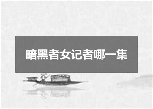 暗黑者女记者哪一集