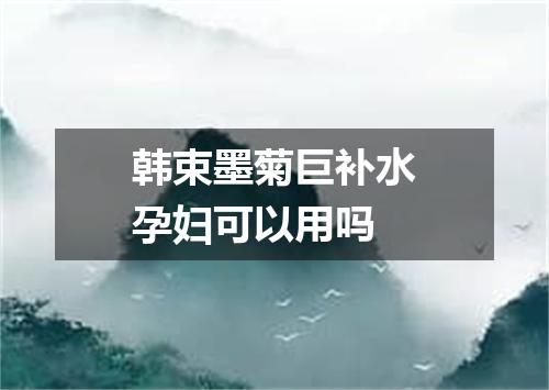 韩束墨菊巨补水孕妇可以用吗