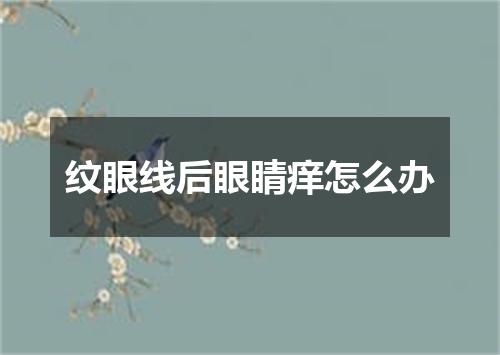 纹眼线后眼睛痒怎么办