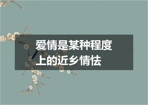 爱情是某种程度上的近乡情怯