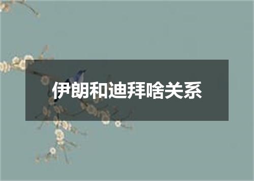 伊朗和迪拜啥关系