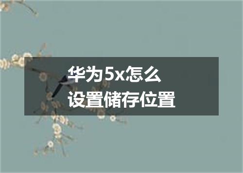 华为5x怎么设置储存位置